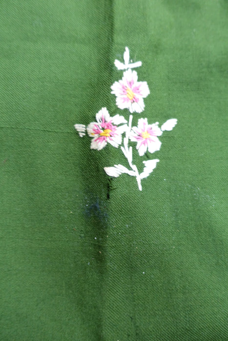 Green Vintage Wool Shawl - Preloved With Defects
