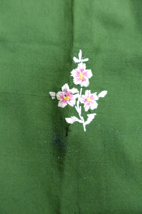 Green Vintage Wool Shawl - Preloved With Defects