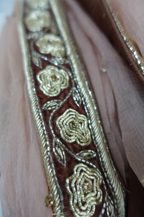Caramel And Light Brown Silk Chiffon Dupatta - New