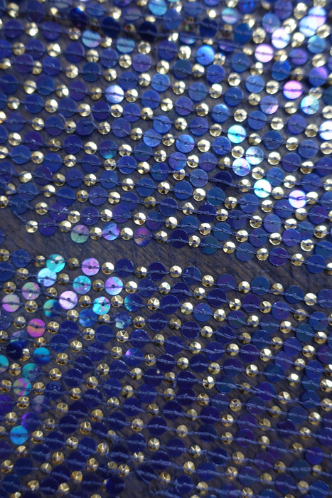 Blue Sequinned Vintage Dupatta -  Preloved