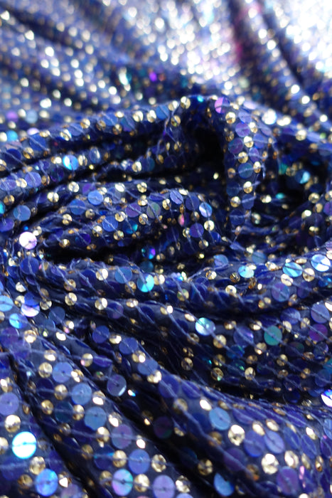 Blue Sequinned Vintage Dupatta -  Preloved