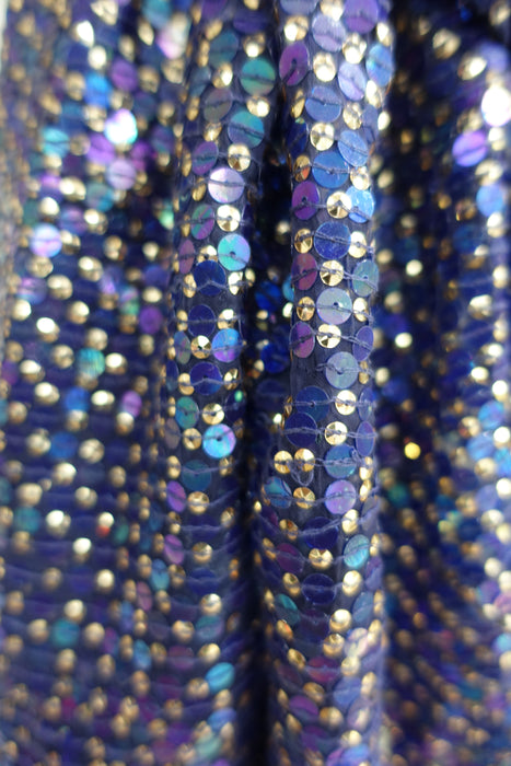 Blue Sequinned Vintage Dupatta -  Preloved