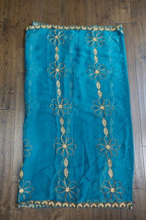 Aqua Blue And Teal Salwar Kameez - UK 8 / EU 34 - New