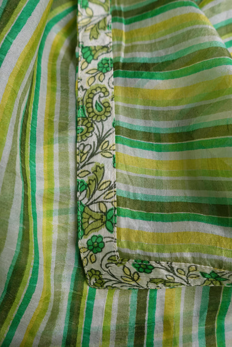 Light Green Printed Silk Zardosi Salwar Kameez - UK 14 / EU 40 - New