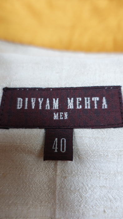 Sand Raw Silk Divyam Mehta Men’s Sherwani Jacket - UK 40