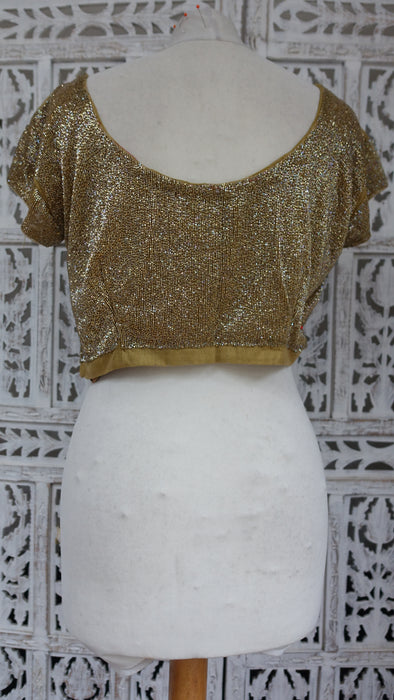 Gold Tiny Beaded Tunic Blouse - UK 12/ EU 38 - Preloved