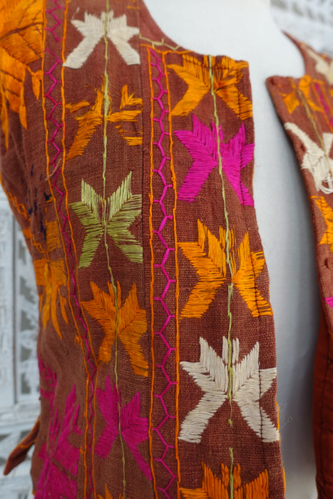 Vintage Phulkari Waistcoat  - UK 8 / EU 34 - Preloved