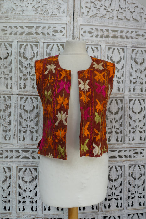 Vintage Phulkari Waistcoat  - UK 8 / EU 34 - Preloved