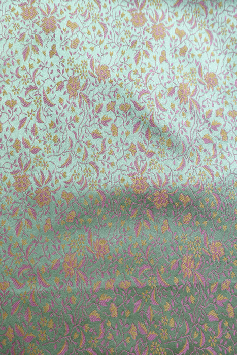 Green Soft Floral Woven Fabric - New