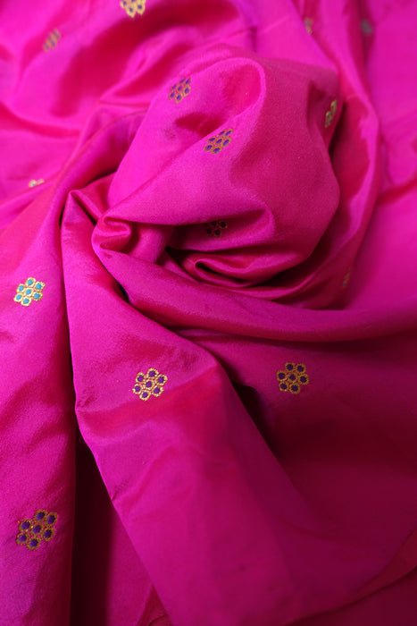 Hot Pink Silk Blend Unstitched - New