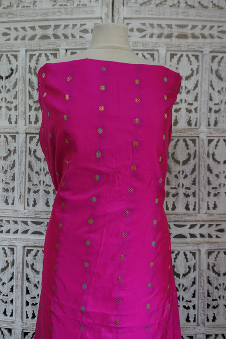 Hot Pink Silk Blend Unstitched - New