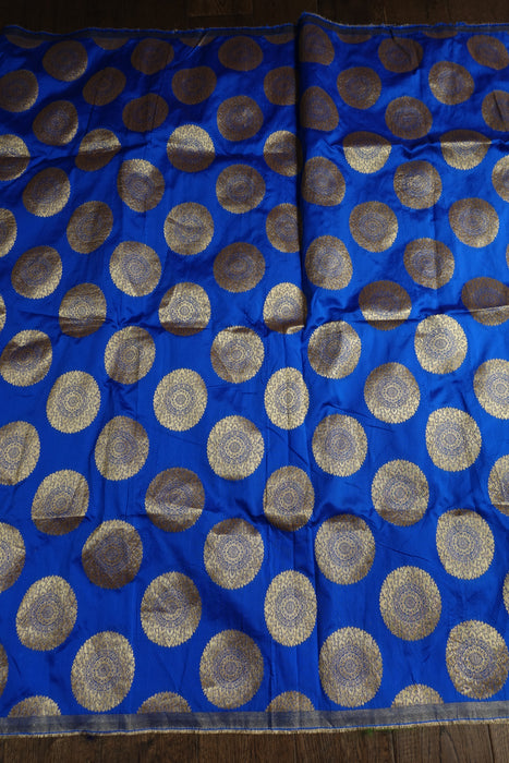 Blue Brocade Effect Fabric - New