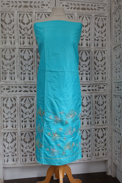 Blue Pure Silk With Embellished Dupatta - New