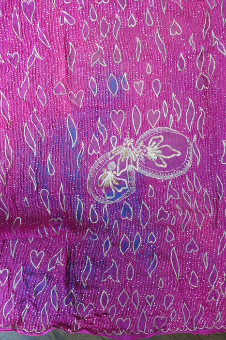 Hot Pink Silk Vintage Unstitched - New