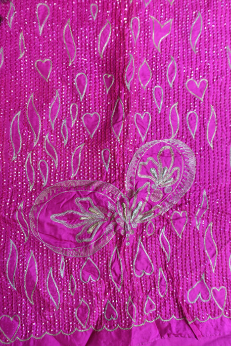 Hot Pink Silk Vintage Unstitched - New