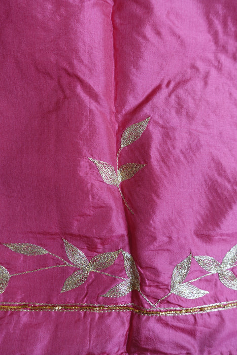 Rose Pink And Cream Vintage Pure Silk Unstitched - New