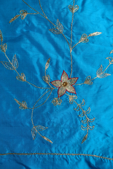 Peacock Blue Silk Vintage Unstitched - New