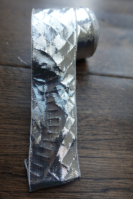 Silver Textured Hex Braid 7 Metres