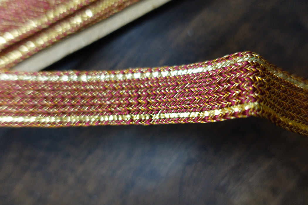 Red & Gold Metallic Braid Trim 4.5 Metres