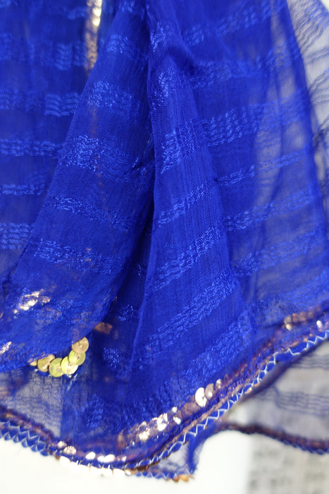 Royal Blue With Gold Sequins - New