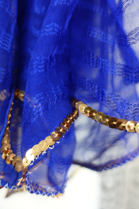 Royal Blue With Gold Sequins - New