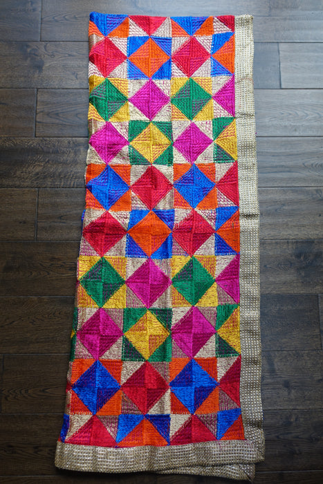 Colourful Phulkari Dupatta - New