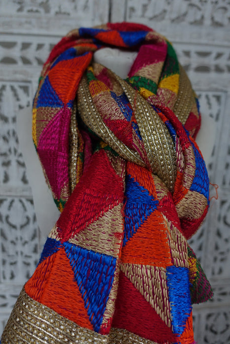 Colourful Phulkari Dupatta - New