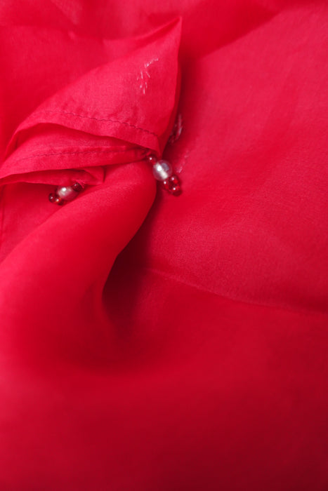 Red Silk Voile Dupatta - New